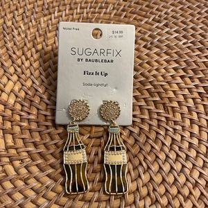 Sugar fix By Bauble bar “ Fizz It Up” Fun dangle earrings, Soda or Beer Bottle